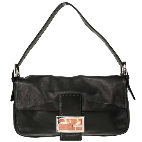 Fendi Black Leather Baguette Handbag 2384-26424-009 186300 - Picture 1 of 10